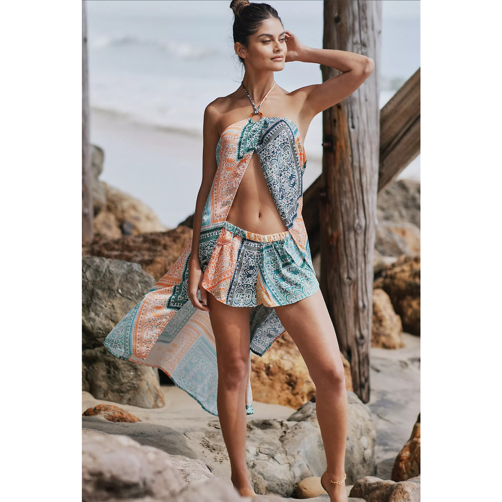 Anthropologie Split Halter Top and Short Set - New Medium